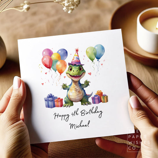 Personalised Dinosaur Birthday Card – Perfect for Birthday Celebration