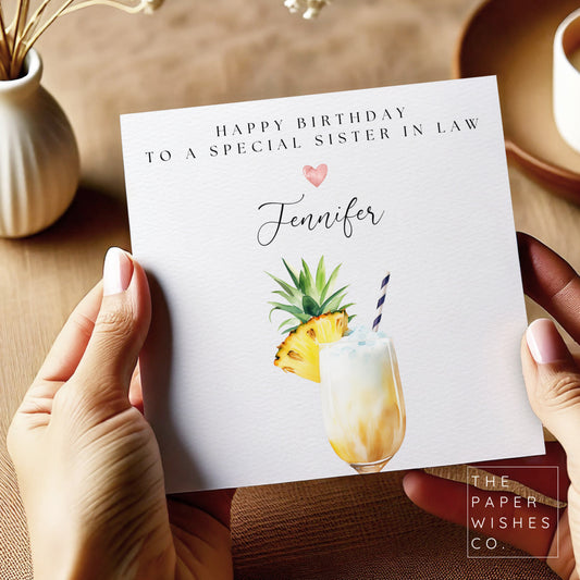 Personalised Tropical Cocktail Birthday Card - A Fun and Stylish Gift