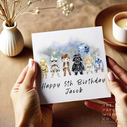 Personalised Galaxy Hero Birthday Card – Space Theme Card for Any Age