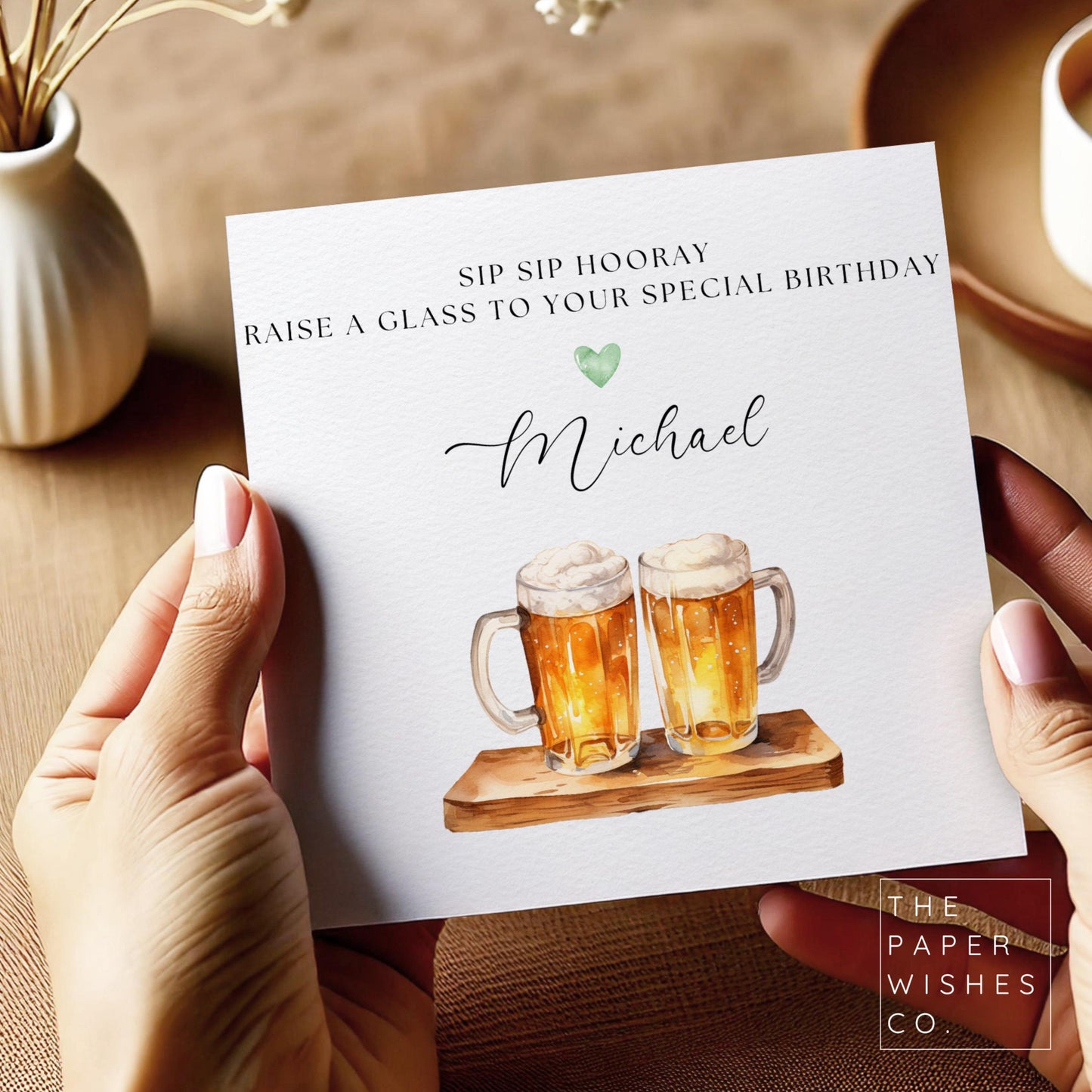 Personalised Beer Mug Birthday Card - Fun and Unique Gift for Him