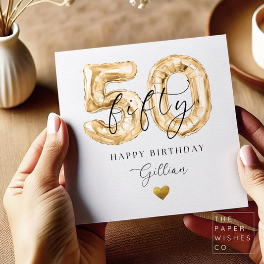 Personalised 50th Birthday Card - Celebrate Their Fiftieth in Style