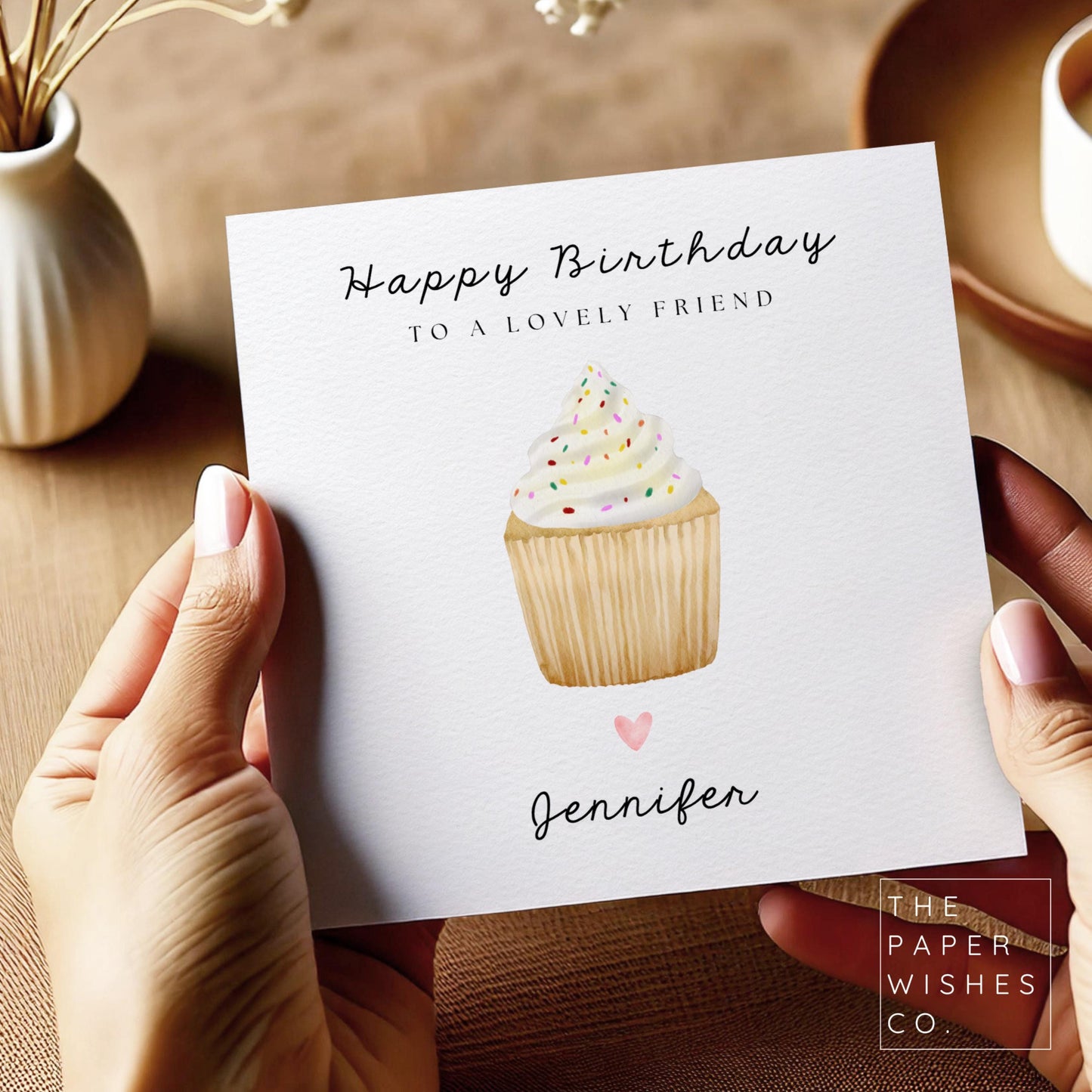Personalised Cupcake Birthday Card - Cute and Sweet Design