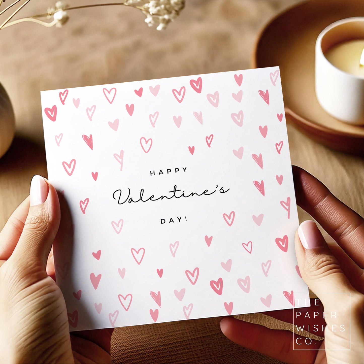 Happy Valentine’s Day Card – Romantic Heart Card for Him or Her – Cute Handmade Love Card – for Wife, Husband, Girlfriend, or Boyfriend