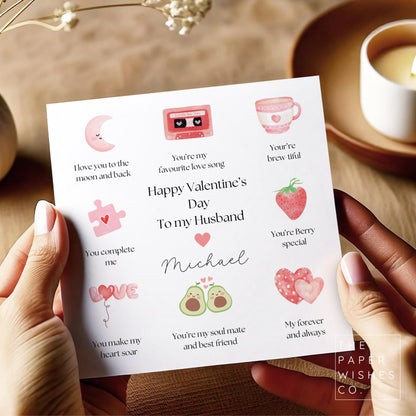 Personalised Valentine’s Day Card – Custom Name – Romantic Card for Wife, Husband, Girlfriend, Boyfriend, Partner