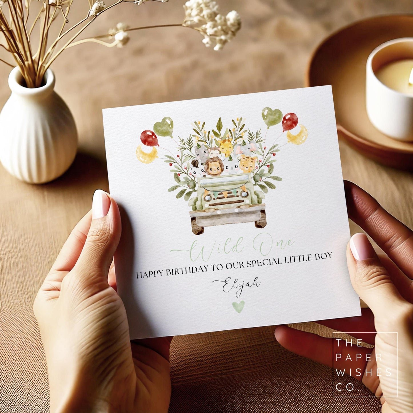 Personalised Wild One 1st Birthday Card - Safari Animal Theme