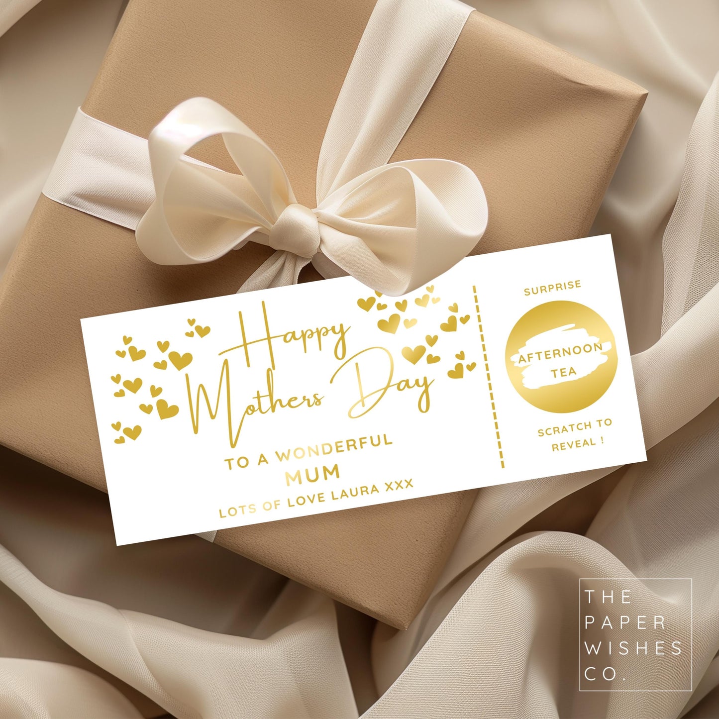 Personalised Mother&#39;s Day Scratch Card - Custom Surprise Reveal Gift for Mum, Mother, Gran, Grandma, Wife, Partner or Loved One