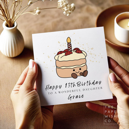 Personalised Cute Jelly Cake Birthday Card – Personalised Birthday Card – Kawaii Cake Design