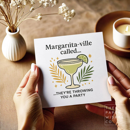 Funny Cocktail Birthday Card – Margarita Party Card – Humorous Drinking Birthday Card