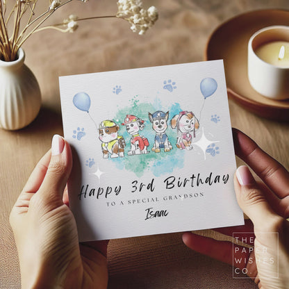 Personalised Paw Patrol Birthday Card – Any Age & Name
