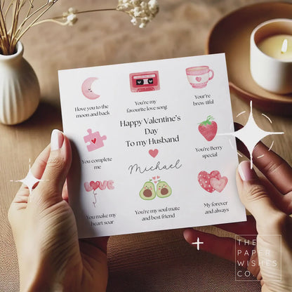 Personalised Valentine’s Day Card – Custom Name – Romantic Card for Wife, Husband, Girlfriend, Boyfriend, Partner