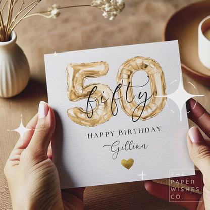 Personalised 50th Birthday Card - Celebrate Their Fiftieth in Style