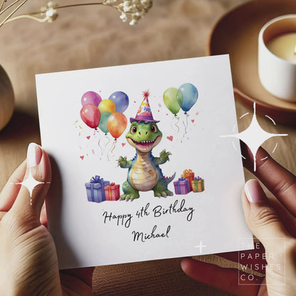 Personalised Dinosaur Birthday Card – Perfect for Birthday Celebration