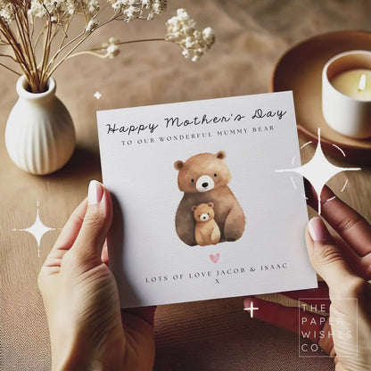 Personalised Mother&#39;s Day Card - Cute Bear Design from Children