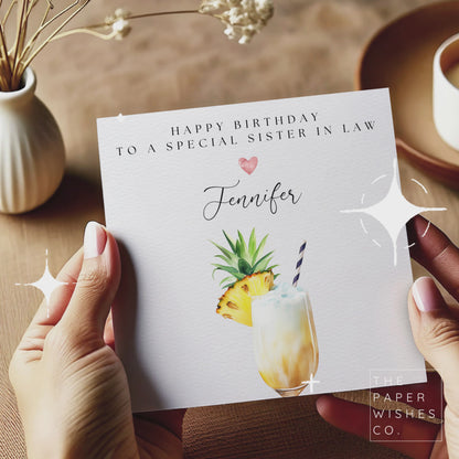 Personalised Tropical Cocktail Birthday Card - A Fun and Stylish Gift