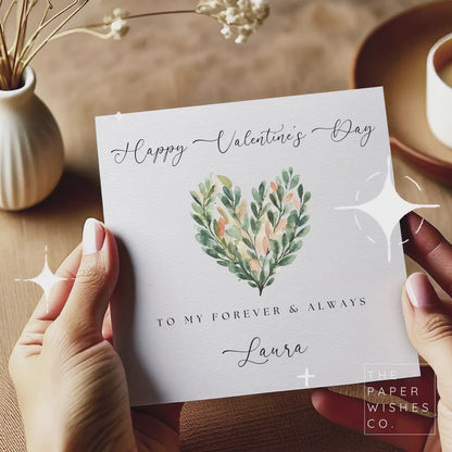 Personalised Valentine’s Day Card - Elegant Floral Design for Your Forever Love