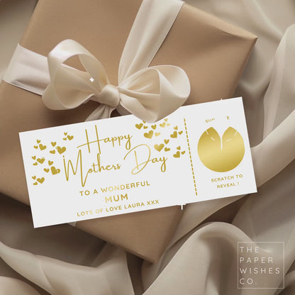 Personalised Mother&#39;s Day Scratch Card - Custom Surprise Reveal Gift for Mum, Mother, Gran, Grandma, Wife, Partner or Loved One