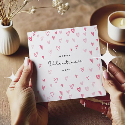 Happy Valentine’s Day Card – Romantic Heart Card for Him or Her – Cute Handmade Love Card – for Wife, Husband, Girlfriend, or Boyfriend