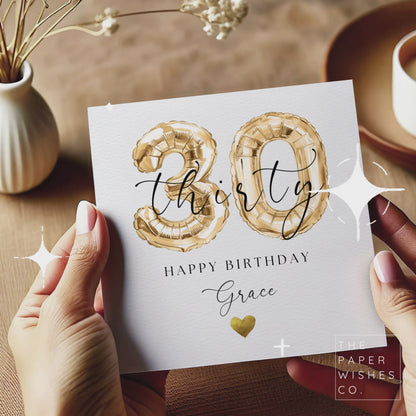 Personalised 30th Birthday Card - Celebrate Their Thirtieth in Style