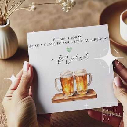 Personalised Beer Mug Birthday Card - Fun and Unique Gift for Him